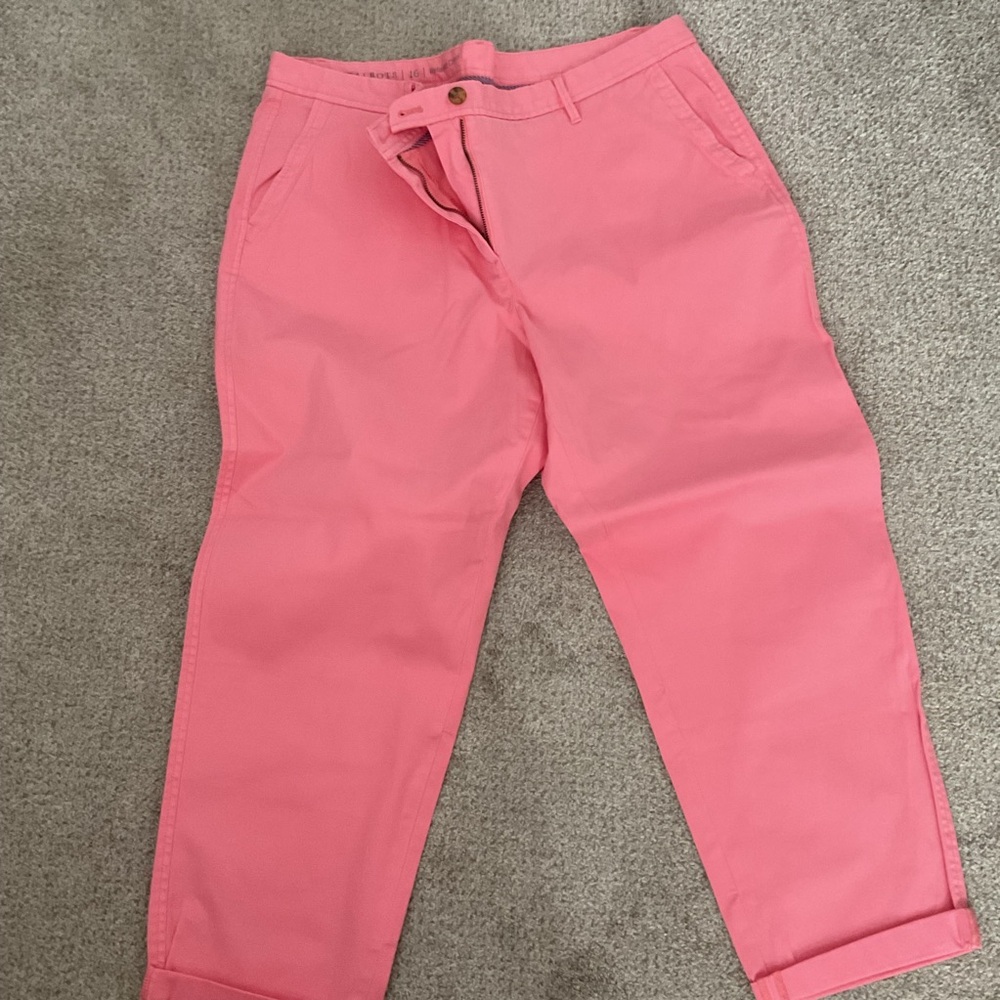 Talbots Bright Pink Relaxed Chino Pants 16 NEW - Picture 2 of 6